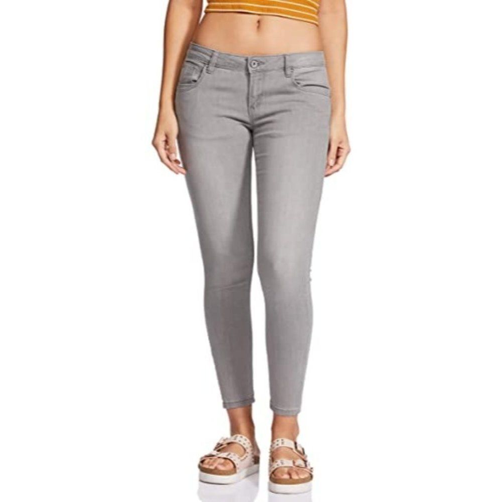Celebrity Pink Womens Gray Flar Front Slash Pockets Smart Straight Pant Size 18